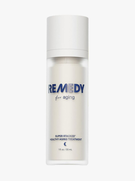 Remedy Super Stacked Healthy Aging Treatment in branded component on a light gray background